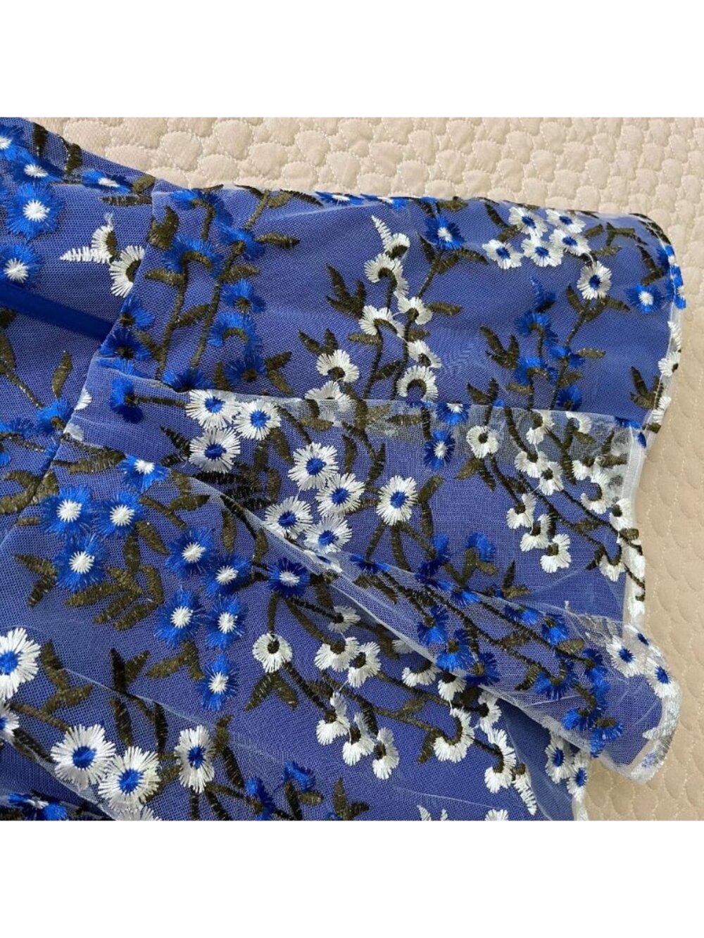 Bronx and Banco Blue Floral Embroidered Mini Dress - Picture 7 of 13